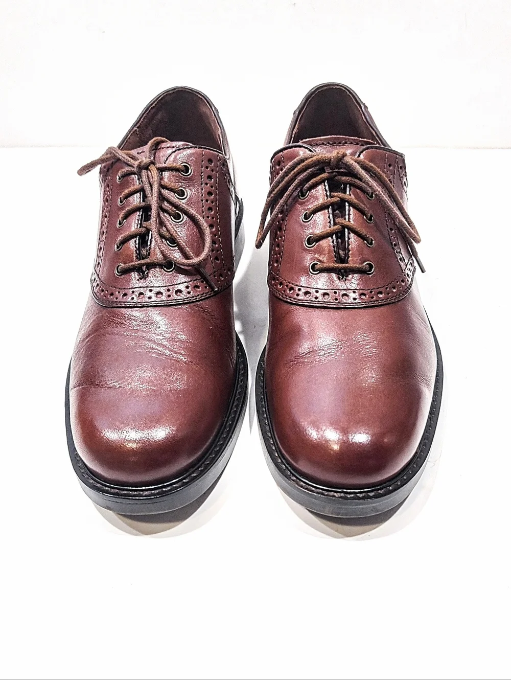 Johnston & Murphy Tabor Saddle Oxford Dress Shoes Men’s 9.5M US Brown Leather